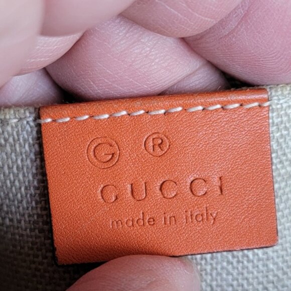 GUCCI Micro Guccissma GG Bree Sun Orange Leather Satchel Handbag - Picture 11 of 13